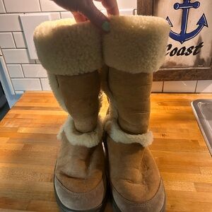 UGG Tan and Cream Ankle Boots